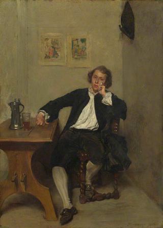 A Man in Black Smoking a Pipe