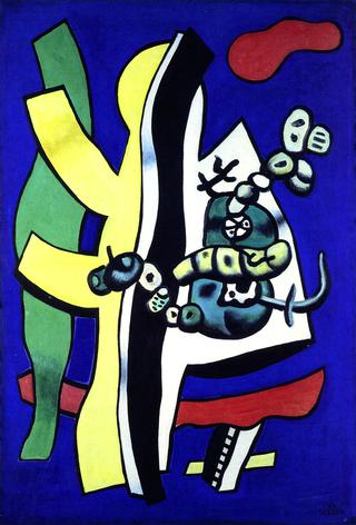Still Life with Fruit on a Blue Background