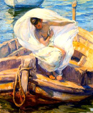 Bañista en la barca