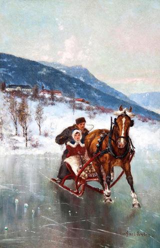 Sledding on the ice