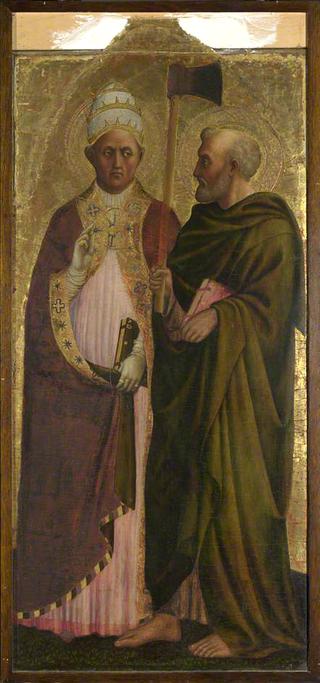A Pope (Saint Gregory ?) and Saint Matthias