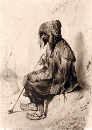 Seated Turk, Smoking his Pipe