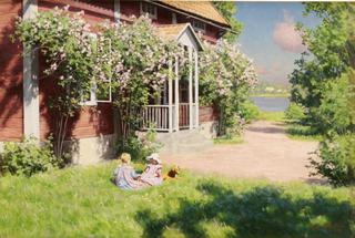 Children in the sunny garden