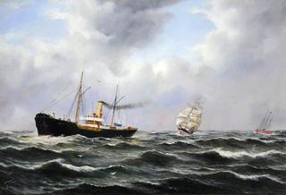 Pilot Steamer 'Rescue', Sailing Barque and Cutter 'Elbe 1'