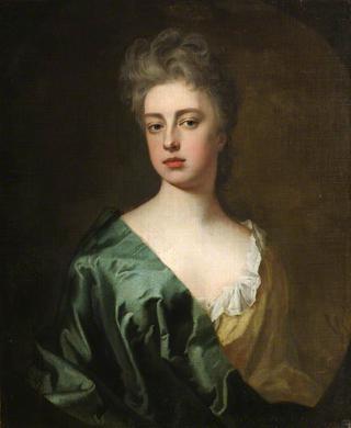 Portrait of an Unknown Lady Wearing a Pale Green Dress with Dark Green Wrap