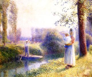 Jeune Fille et Enfant a la Ferte Gaucher