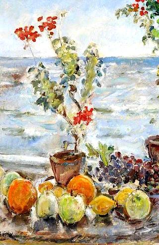 Geraniums and Fruit, Robin Hood's Bay, North Yorkshire