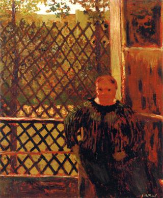 In Front of the Window with Trellis