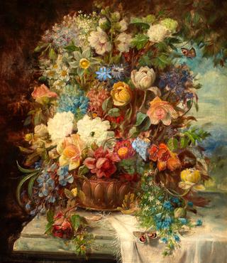 Summer Flowers on a Ledge
