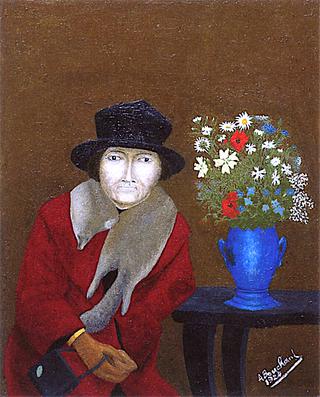 偷狐狸皮的女人的画像