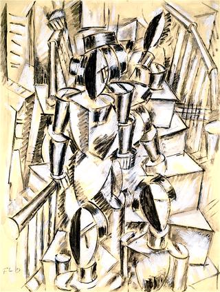Figures Descending a Staircase
