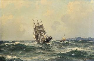 Sailing ship and pilot boat