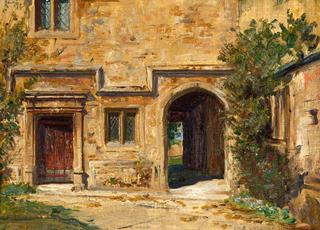 A Corner of the Garden against the Castle Walls, Dunster Castle, Somerset