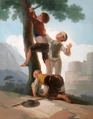 Boys Climbing a Tree