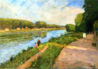 Sur la rive du fleuve, le dimanche