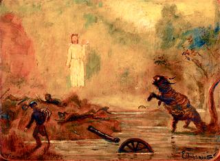 Mystical Figures in a Battle Scene