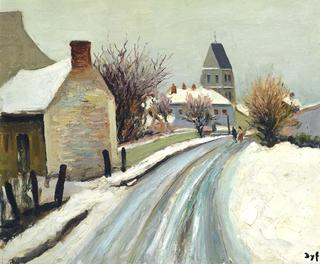 La rue Perdreau Bois d'Arcy in winter
