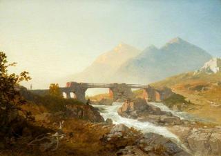 河、桥、山景观