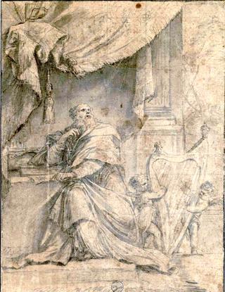 King David Writing Psalms