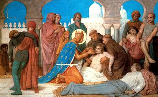Life of Saint-Louis 03 - Saint Louis Caring for the Plague Victims