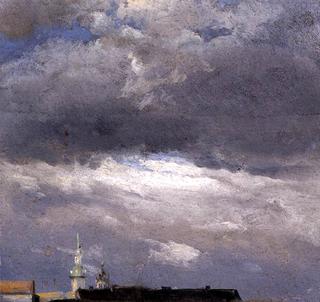 Stormclouds over the Castle Tower in Dresden