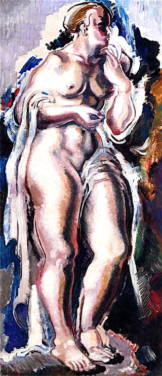 Woman Draped in White
