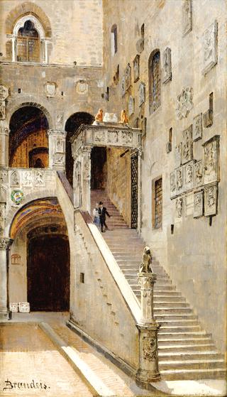Staircase in the Inside Yard of Palazzo Vecchio in Florence