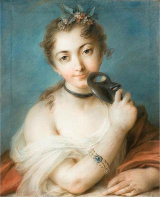 Portrait of a woman with mask