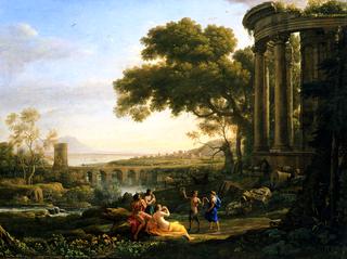 Landscape with Nymph and Satyr Dancing