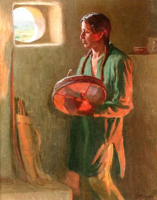 At a Pueblo Window - Taos