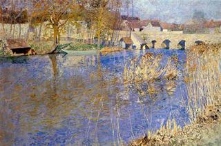 Bridge at Grez-sur-Loing in Springtime
