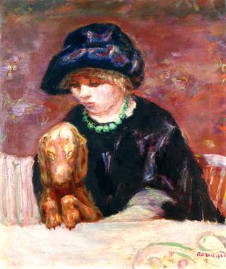 Woman with a Basset Hound