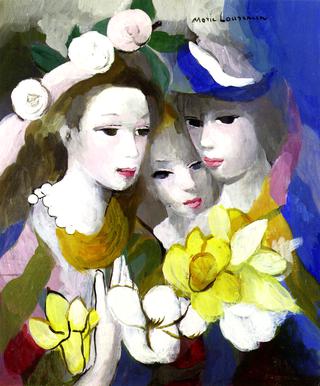 Three Women with Flowers