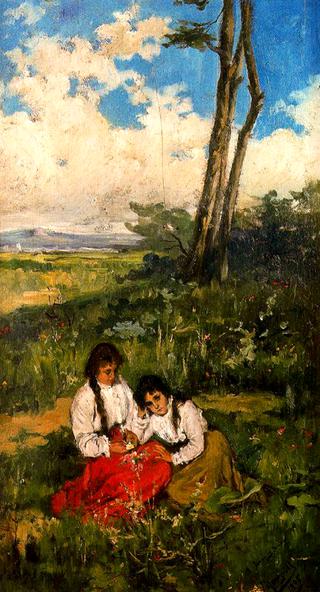 Niñas en el prado