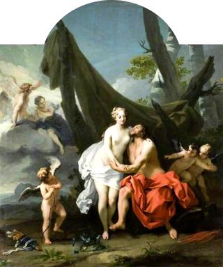 Story of Argus 01, Jupiter and Io with Cupid and Attendant Putti