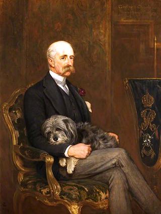Godfrey Charles Morgan, 2nd Baron, 1st Viscount Tredegar, with His Skye Terrier, 'Peeps'