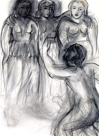 Ulysses Kneeling before Nausicaa and Two of Her Attendants