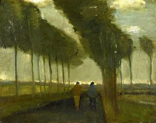 Country Lane with Two Figures