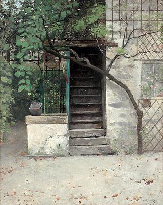 House with Stairs and Trees