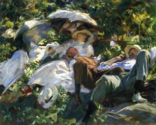 Group with Parasols