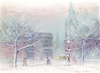 Washington Square in the Snow