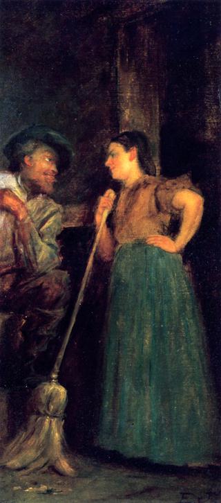Interior Scene (study for 'Fiddling His Way')