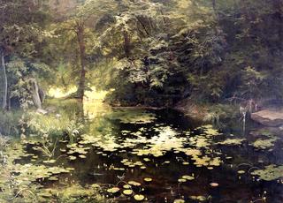 Waterlilies on a Tranquil Pond