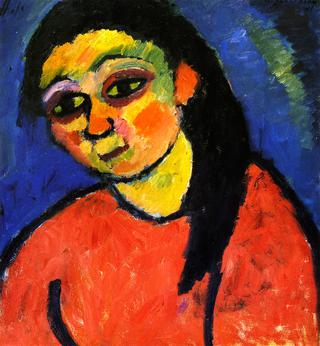 Woman in Red Blouse