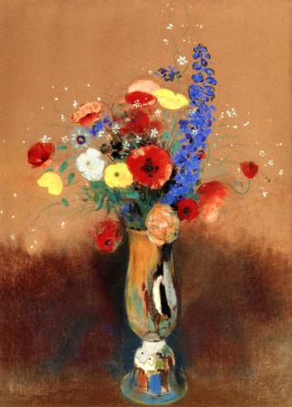 Bouquet of Wild Flowers n a Long Necked Vase