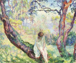 Woman in a landscape