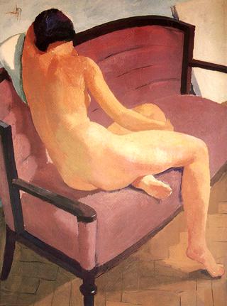 Sitting Nude, Back View