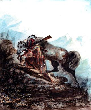An Indian with the Scalp Lock of His Enemy