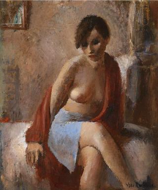 Portrait of a Lady in a Blue Skirt