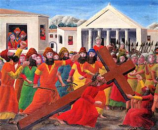 Station on the Way of the Cross, Simon and the Cross